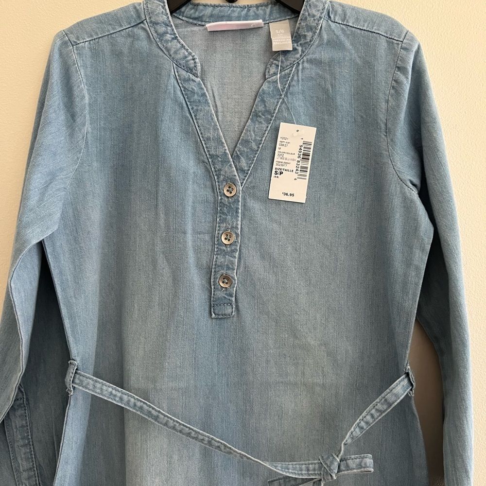 The Children's Place Girls Chambray Shirt Dress Sz 5/6 NWT🏷 so soft! - Picture 12 of 15
